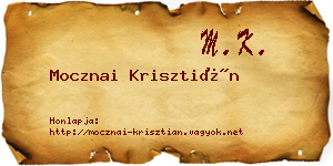 Mocznai Krisztián névjegykártya